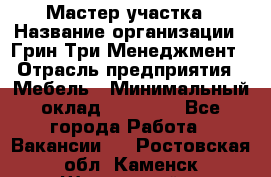 Мастер участка › Название организации ­ Грин Три Менеджмент › Отрасль предприятия ­ Мебель › Минимальный оклад ­ 60 000 - Все города Работа » Вакансии   . Ростовская обл.,Каменск-Шахтинский г.